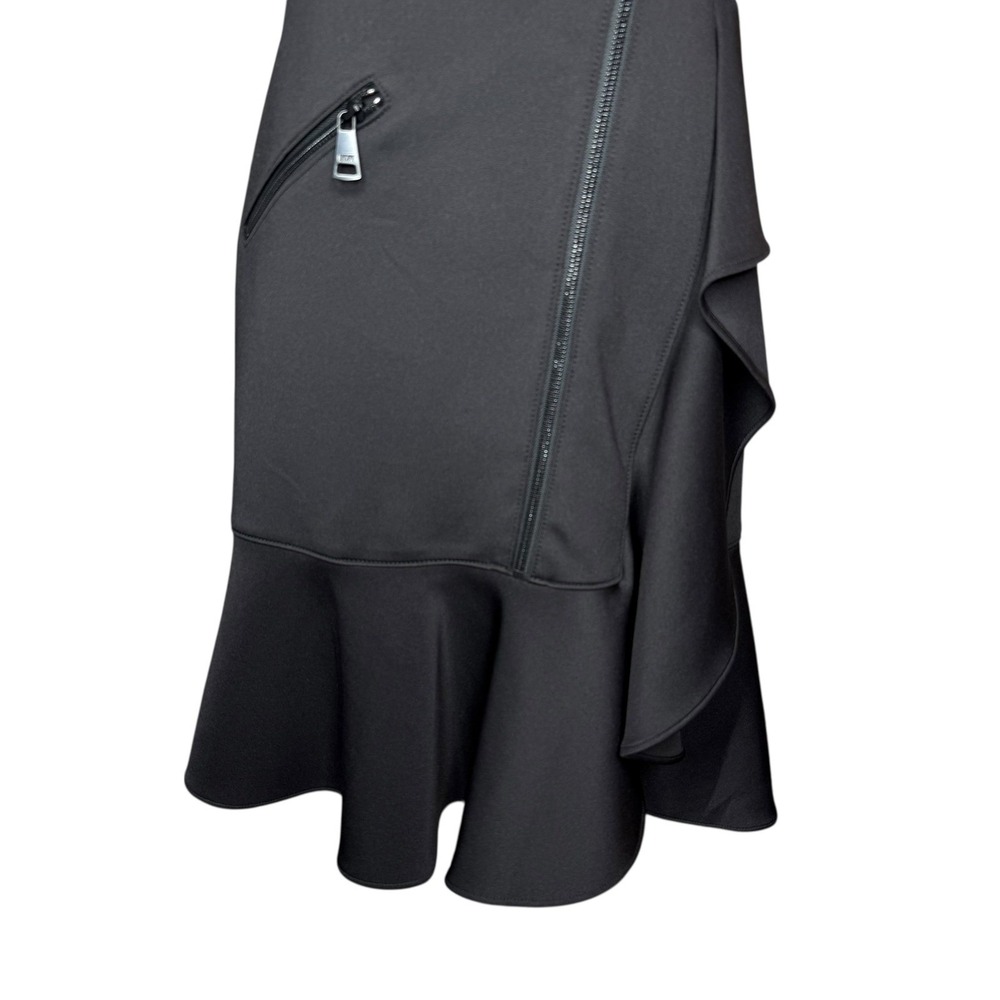 DKNY Cascade Ruffle Sleeveless Dress Zipper Detail Black Size 4 - Picture 4 of 6